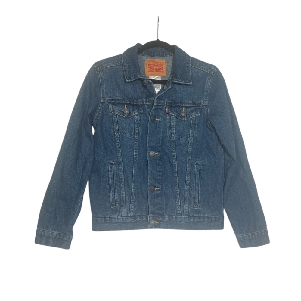 Levi's Trucker Denim Jacket Darker Wash Kid's Size Large / Women's Small Blue
